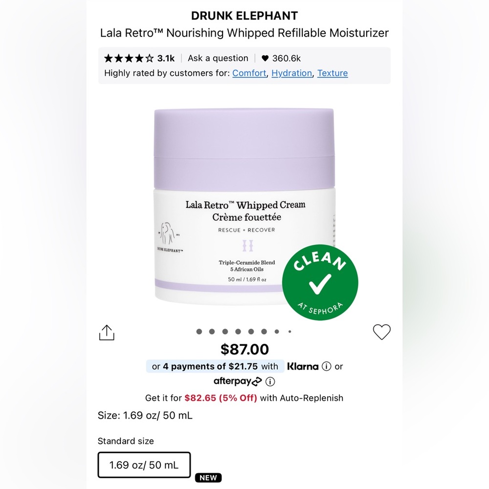[SKIN] Drunk Elephant Lala Retro Whipped Cream| Standard Size | Old Packaging | - Picture 5 of 6